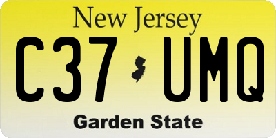 NJ license plate C37UMQ