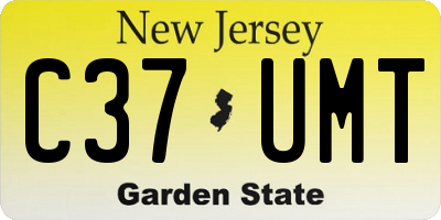 NJ license plate C37UMT