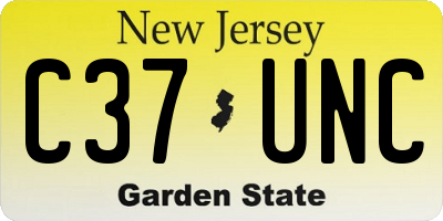 NJ license plate C37UNC