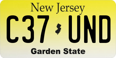 NJ license plate C37UND
