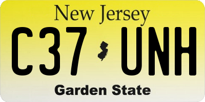 NJ license plate C37UNH