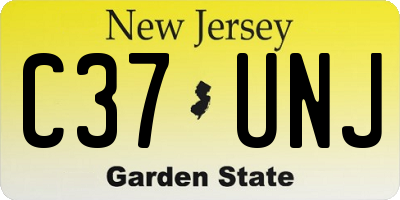 NJ license plate C37UNJ