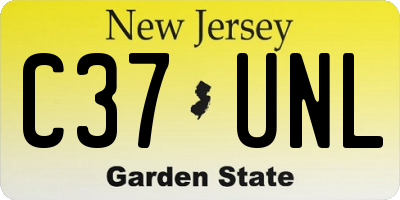 NJ license plate C37UNL
