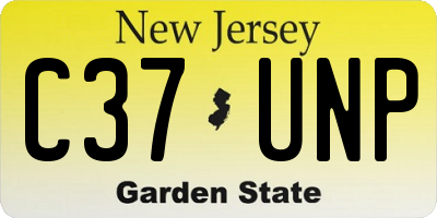 NJ license plate C37UNP
