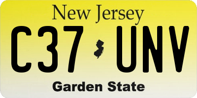 NJ license plate C37UNV
