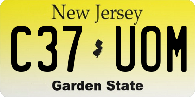 NJ license plate C37UOM