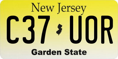 NJ license plate C37UOR