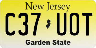 NJ license plate C37UOT
