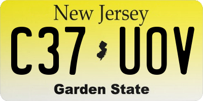 NJ license plate C37UOV