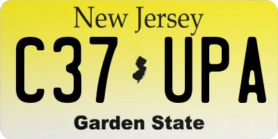 NJ license plate C37UPA