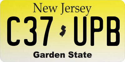 NJ license plate C37UPB