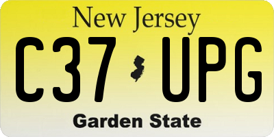 NJ license plate C37UPG