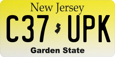 NJ license plate C37UPK