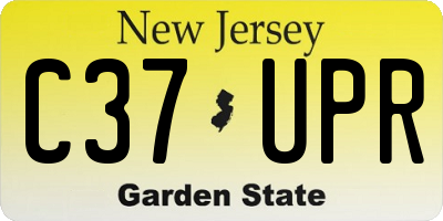 NJ license plate C37UPR
