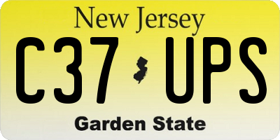 NJ license plate C37UPS