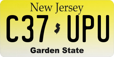 NJ license plate C37UPU