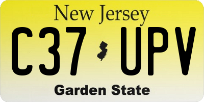 NJ license plate C37UPV