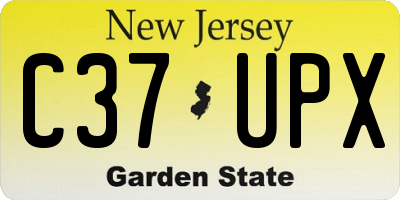 NJ license plate C37UPX