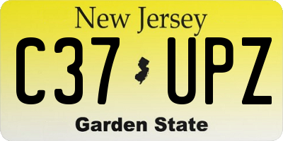 NJ license plate C37UPZ