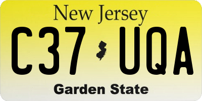 NJ license plate C37UQA