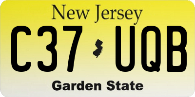 NJ license plate C37UQB