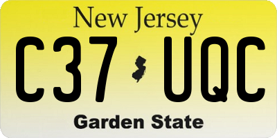 NJ license plate C37UQC