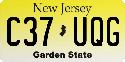 NJ license plate C37UQG