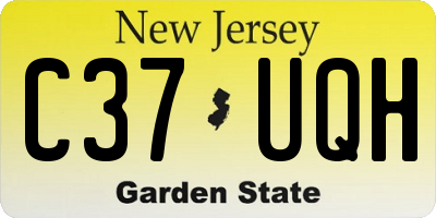NJ license plate C37UQH