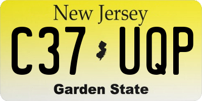 NJ license plate C37UQP
