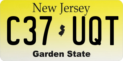 NJ license plate C37UQT