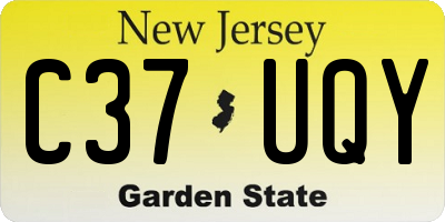 NJ license plate C37UQY