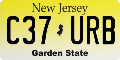 NJ license plate C37URB