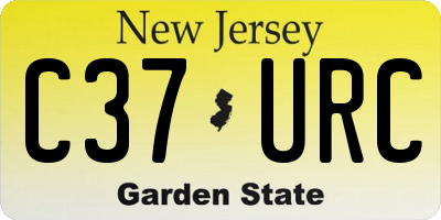 NJ license plate C37URC