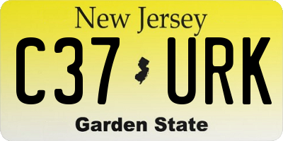NJ license plate C37URK
