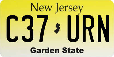 NJ license plate C37URN