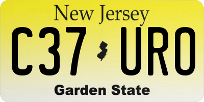 NJ license plate C37URO