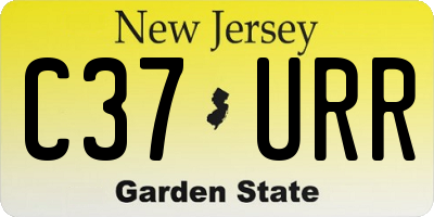 NJ license plate C37URR
