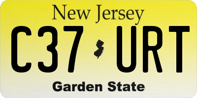 NJ license plate C37URT