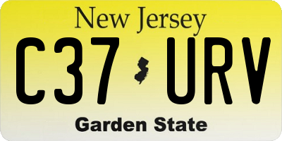 NJ license plate C37URV