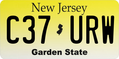 NJ license plate C37URW