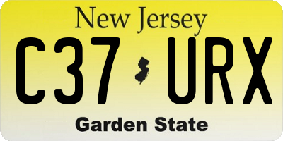 NJ license plate C37URX