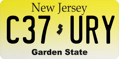 NJ license plate C37URY