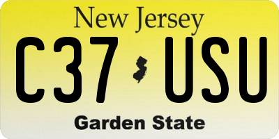 NJ license plate C37USU