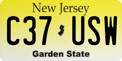 NJ license plate C37USW