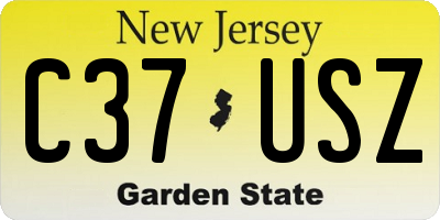 NJ license plate C37USZ