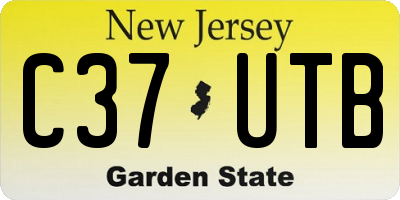 NJ license plate C37UTB