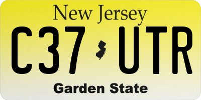 NJ license plate C37UTR