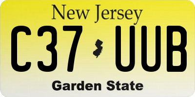 NJ license plate C37UUB