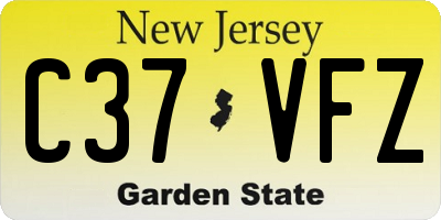 NJ license plate C37VFZ