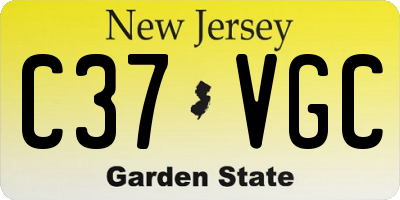 NJ license plate C37VGC